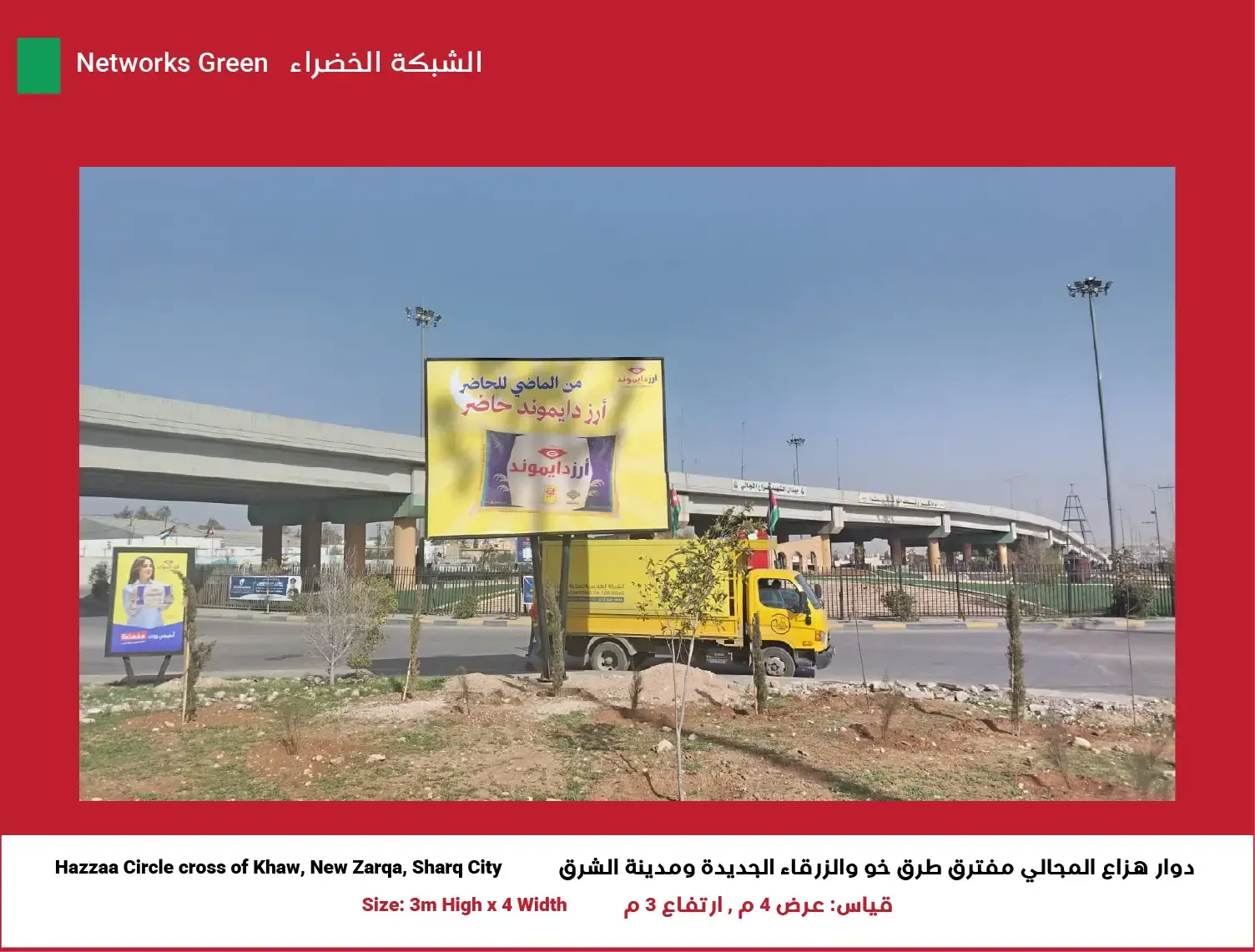 3x4 Green Network — Position 4 (Hazzaa Circle cross of Khaw, New Zarqa, Sharq City)